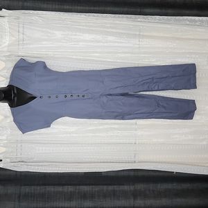 NWT Madewell Blue Chambre Cap Sleeve Jumpsuit Romper Coveralls Women's SzM